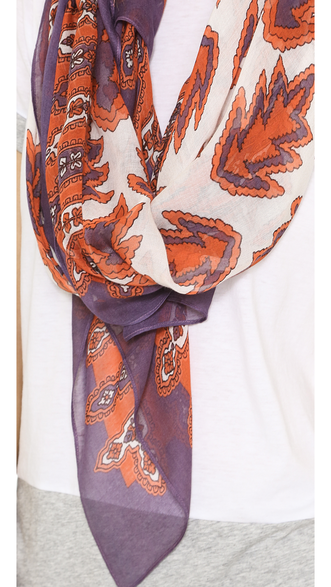 Lyst Theodora & callum Laredo Scarf Orange Multi