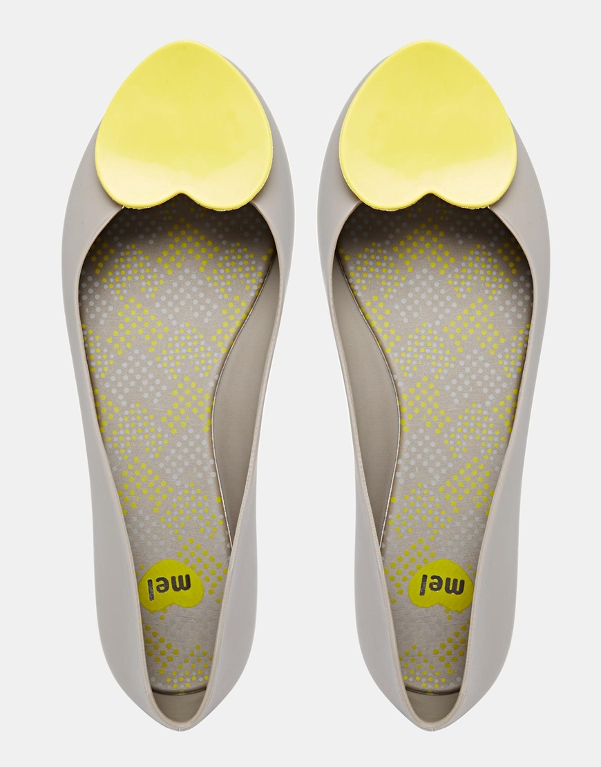 Lyst Mel By Melissa Pop Heart Flat Shoes in Yellow