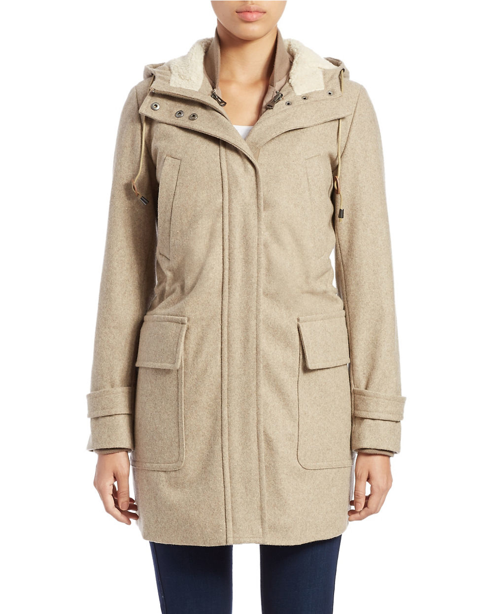 Lyst - Cole Haan Two-piece Wool-blend Anorak Jacket in Natural