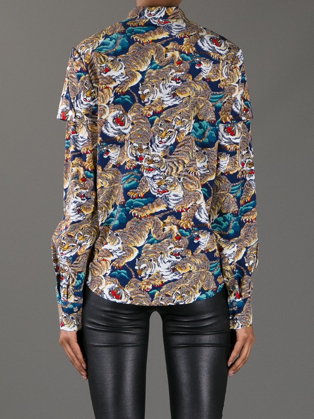 j crew tiger silk shirt