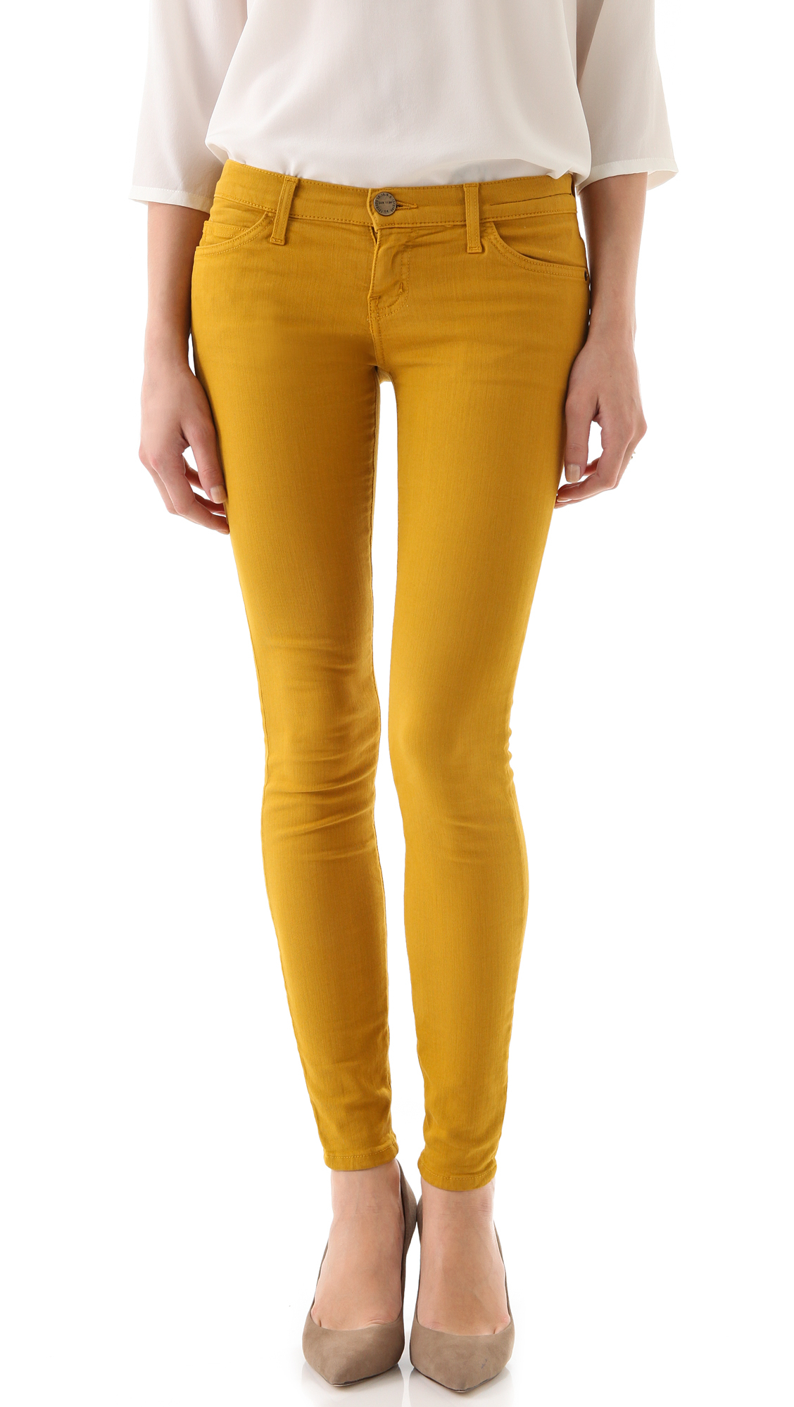 jeans with yellow side stripe