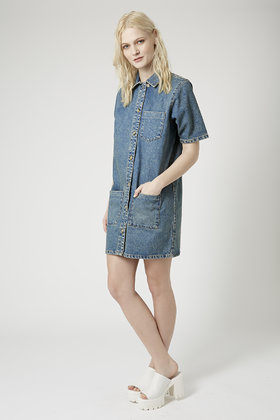 Deep Cuff Denim Dress by Boutique - Topshop Boutique - Clothing ...