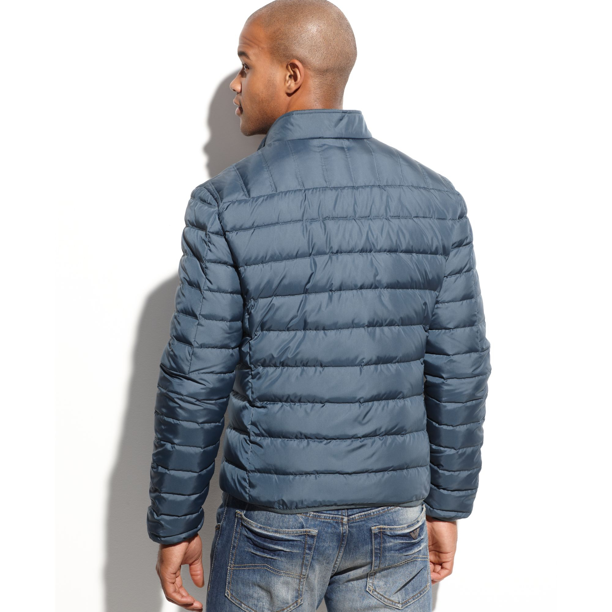 Lyst Cole Asymmetrical Down Puffer Jacket in Blue for Men