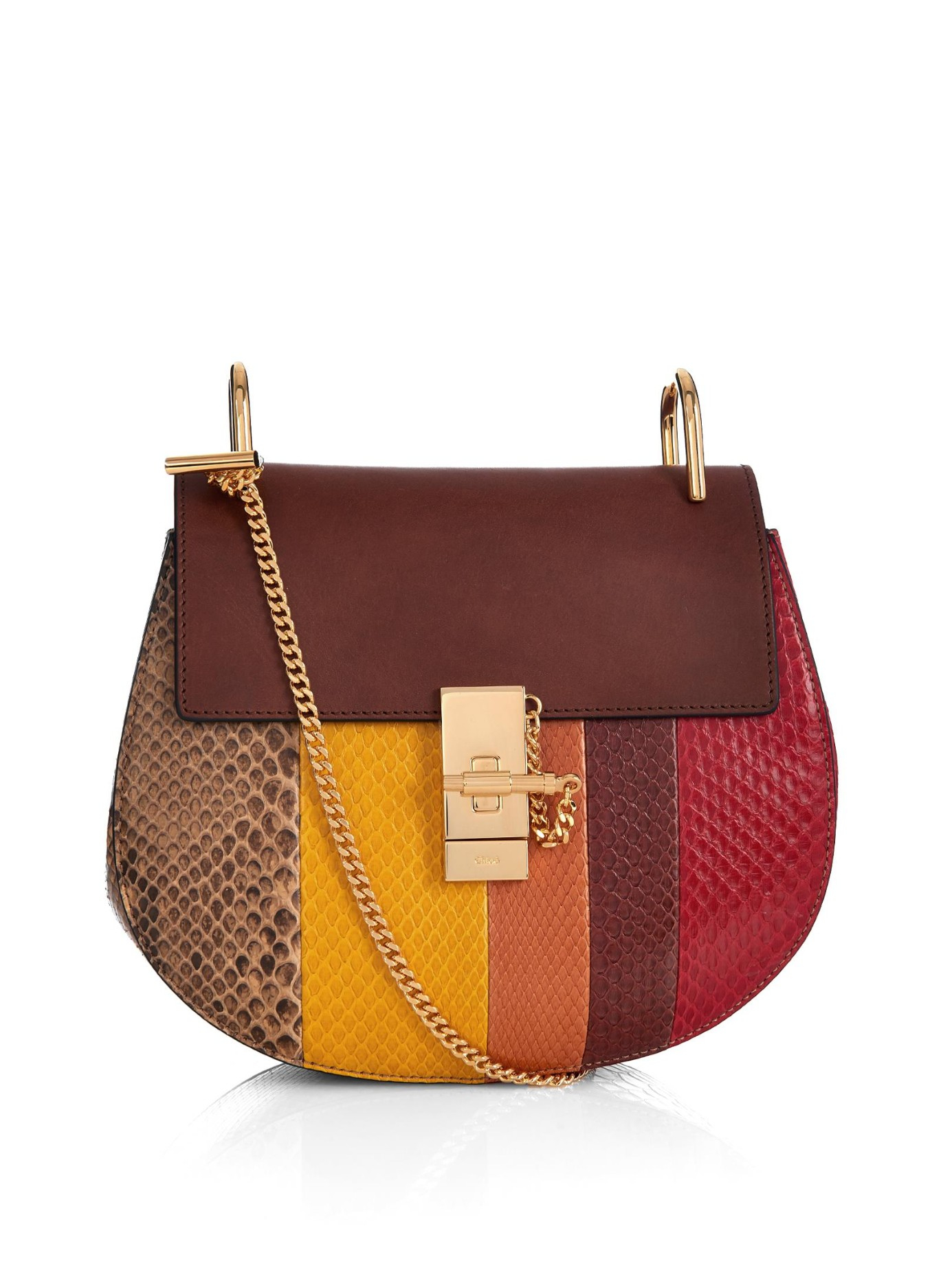 choloe bag - Chlo Drew Small Python And Leather Shoulder Bag in Multicolor ...
