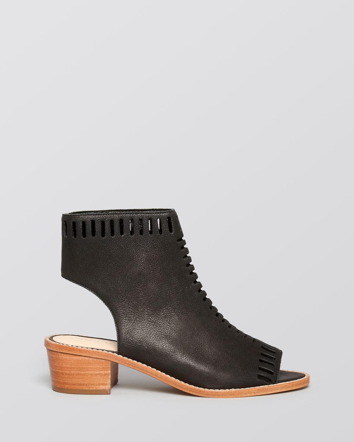 Loeffler randall Open Toe Perforated Platform Booties - Mercy in Black | Lyst
