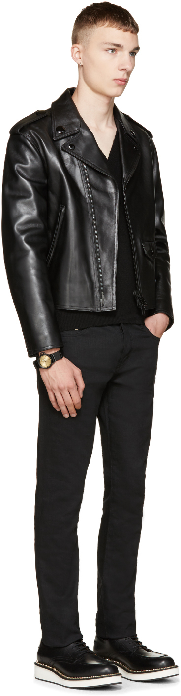 Givenchy Black Leather Classic Biker Jacket In For Men Lyst Gallery