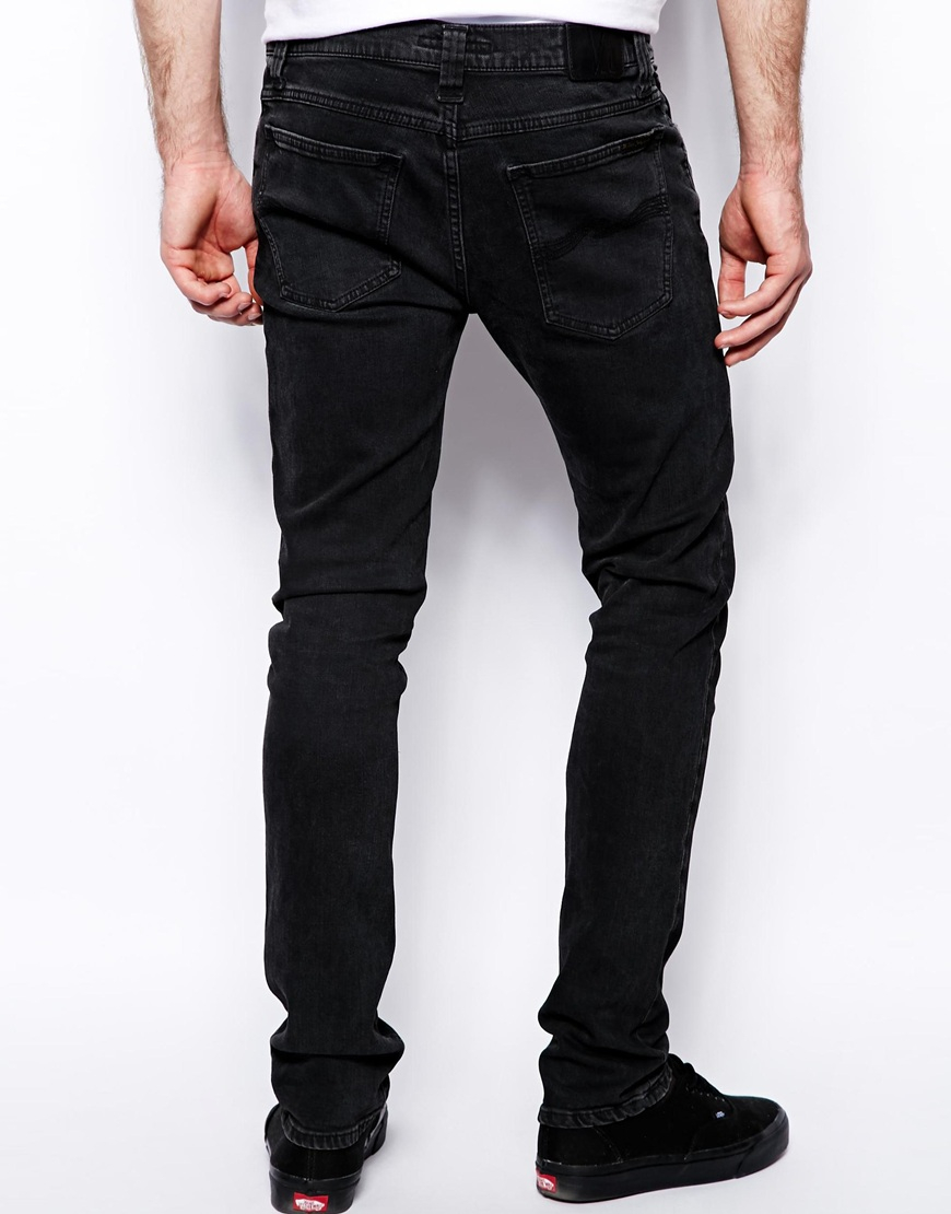 Lyst - Nudie Jeans Tube Tom Skinny Fit Painted Black Acid in Black for Men