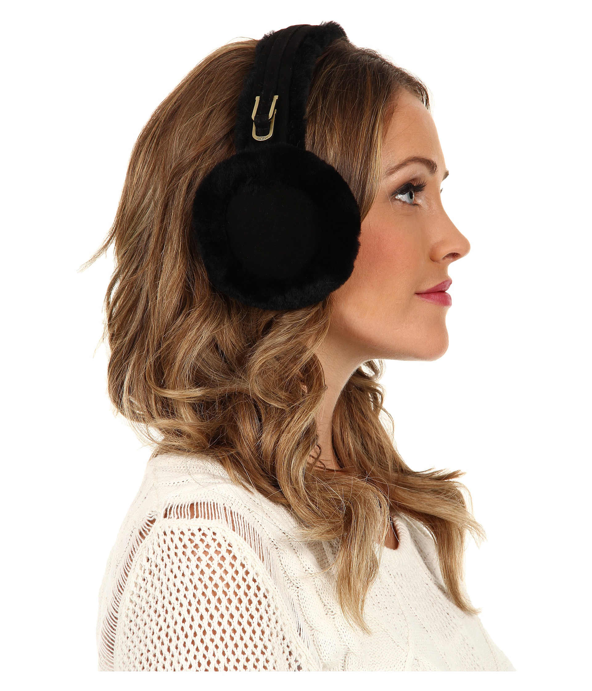 ugg double u logo shearling earmuff ugg double u logo shearling earmuff