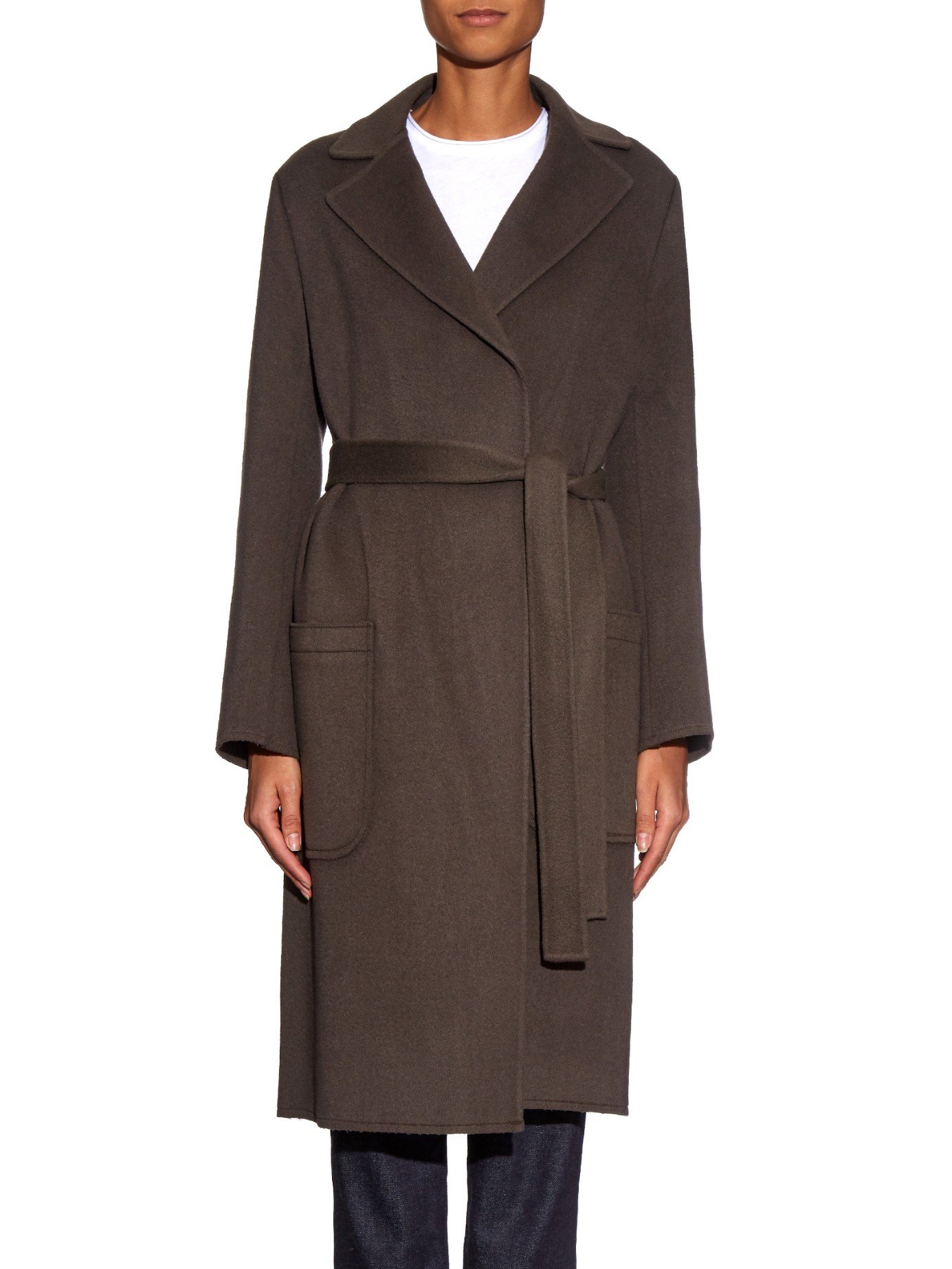 Helmut lang Oversized Double-faced Cashmere Coat in Brown | Lyst