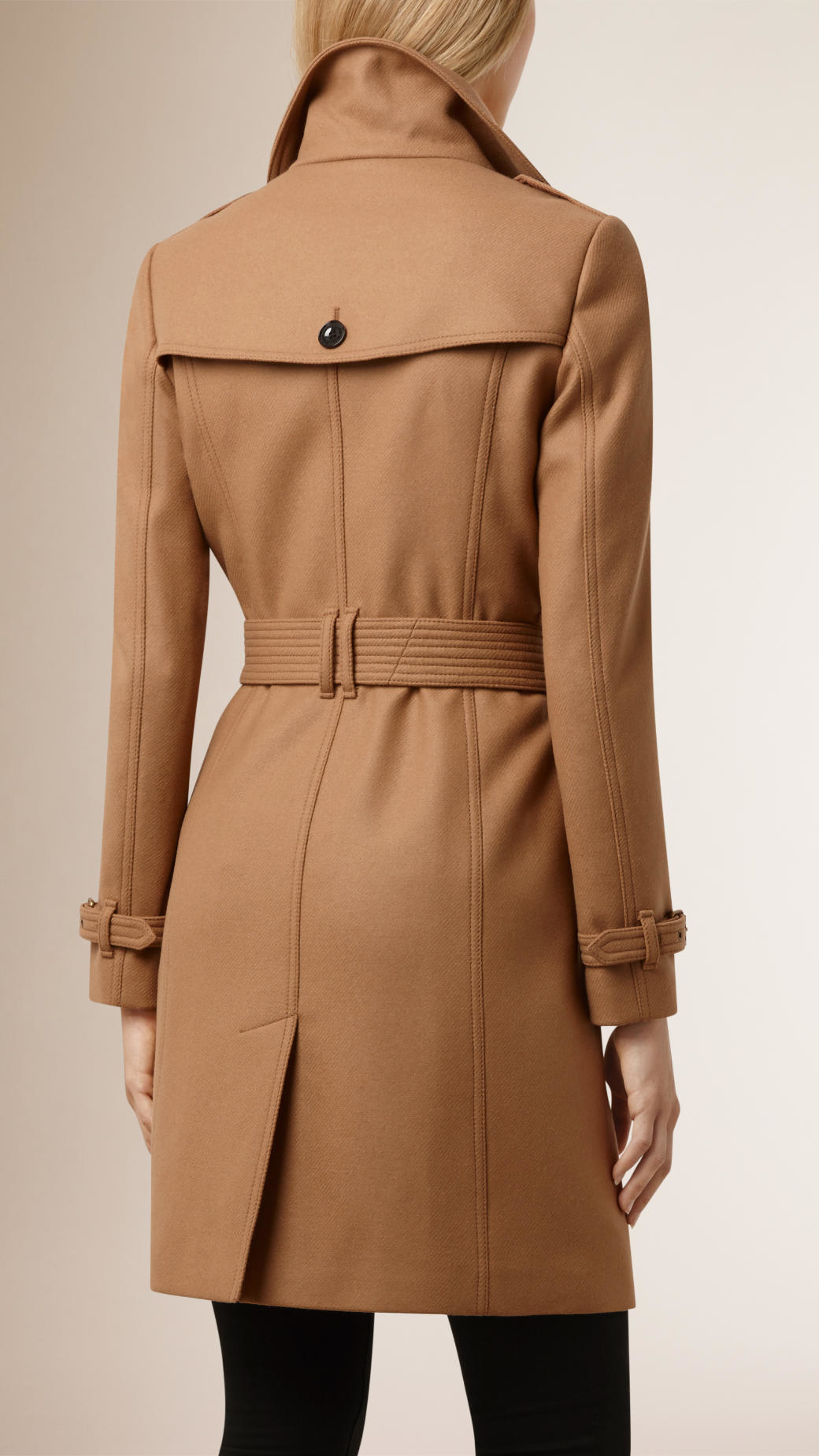 Lyst - Burberry Virgin Wool Cashmere Blend Trench Coat in Brown