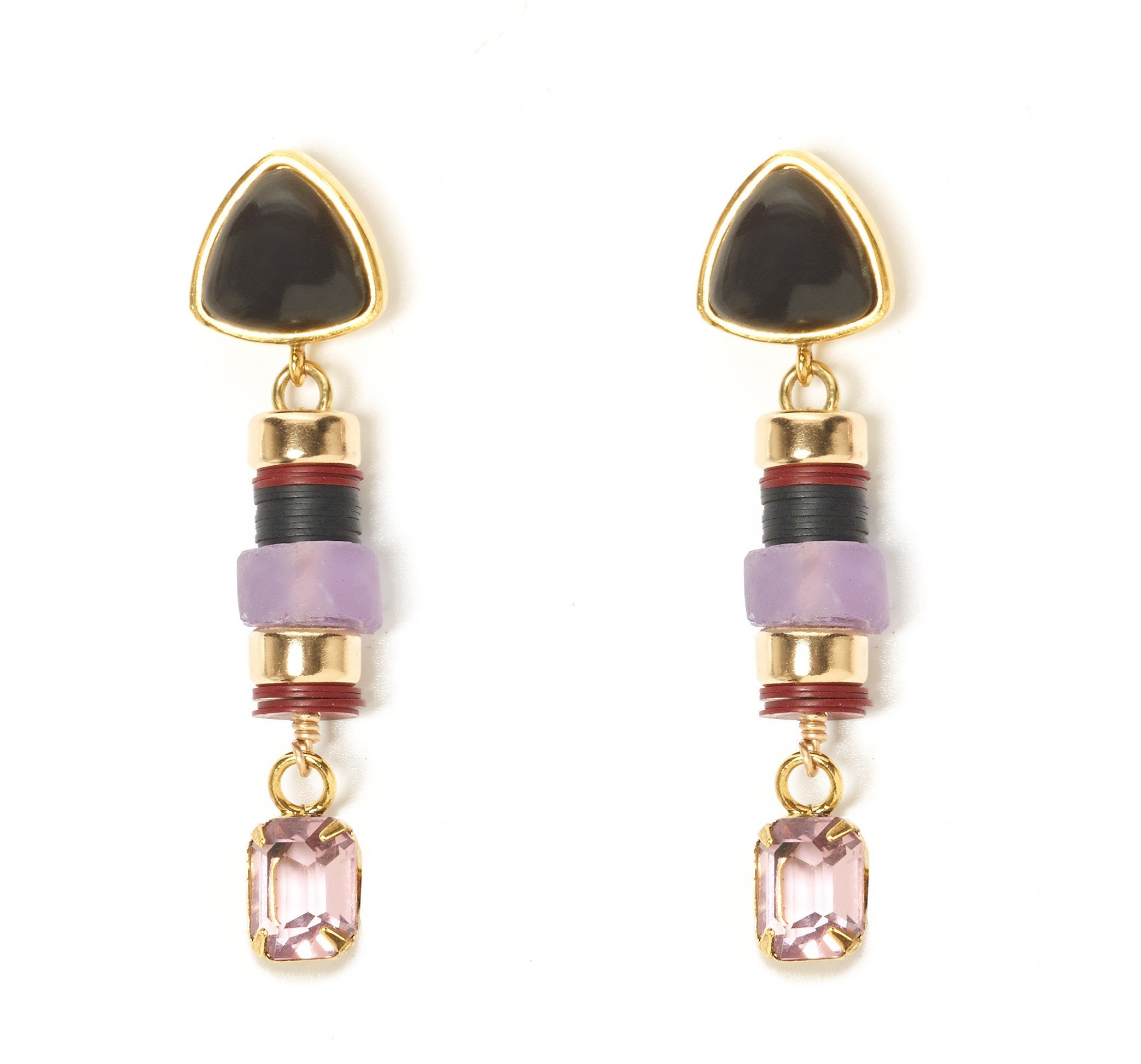 Lizzie Fortunato Jewels Sugar Skull Earrings in Purple (gold) | Lyst