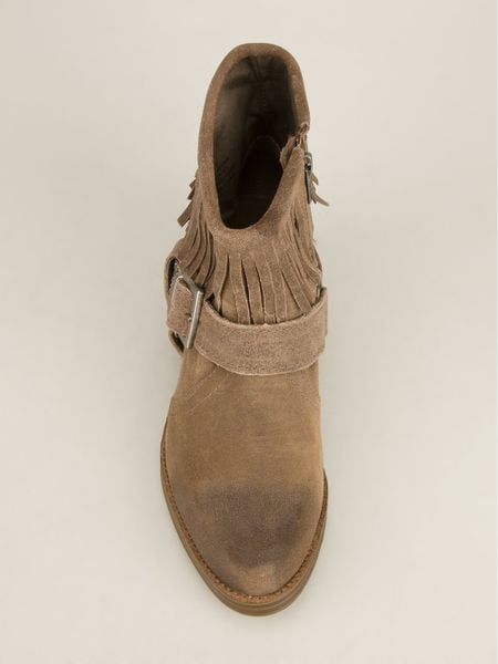 Steve Madden Fringed Western Boot in Brown | Lyst