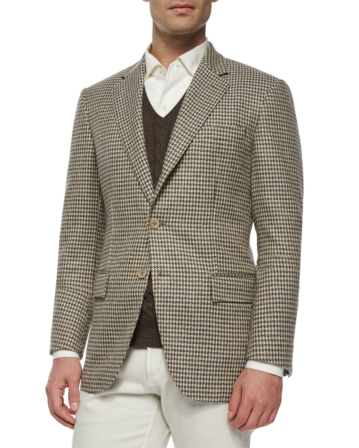 Loro piana Madrid Check Cashmere Sport Coat in Brown for Men | Lyst