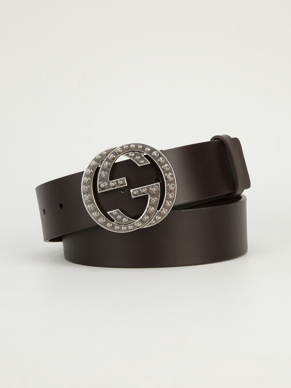 Lyst - Gucci Studded Buckle Belt in Brown for Men