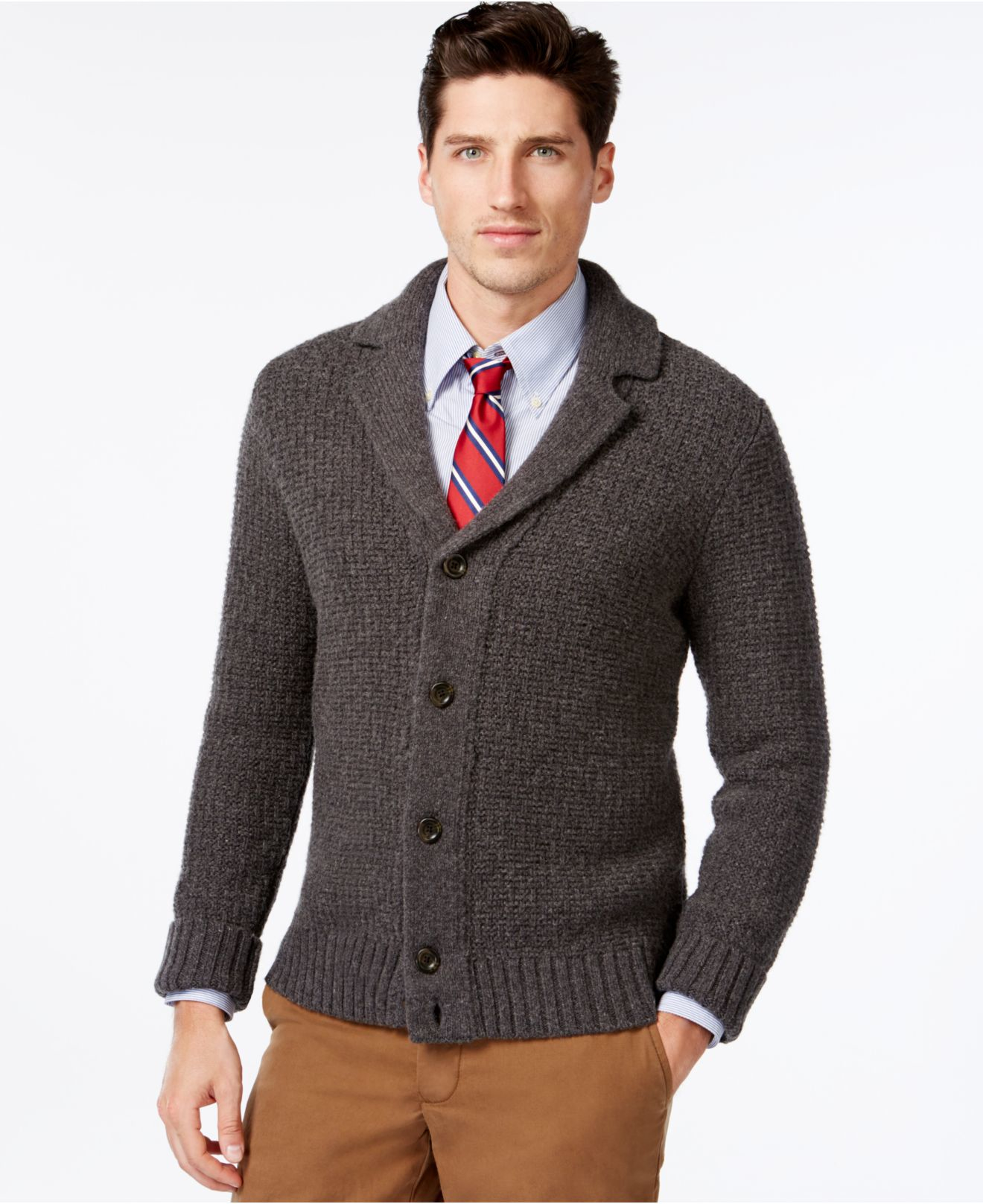 tommy hilfiger grey cardigan