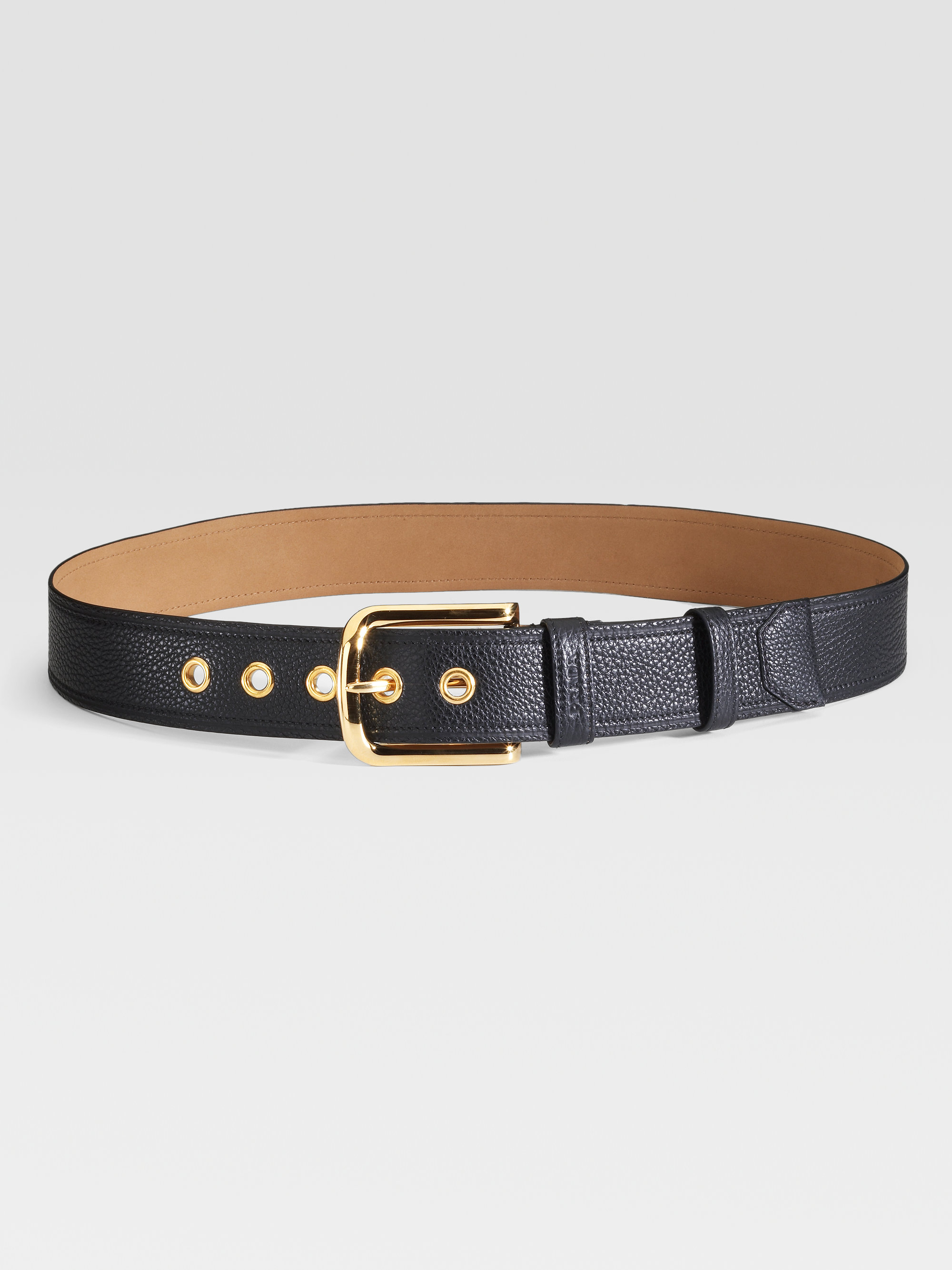 Prada Daino Belt in Black | Lyst  