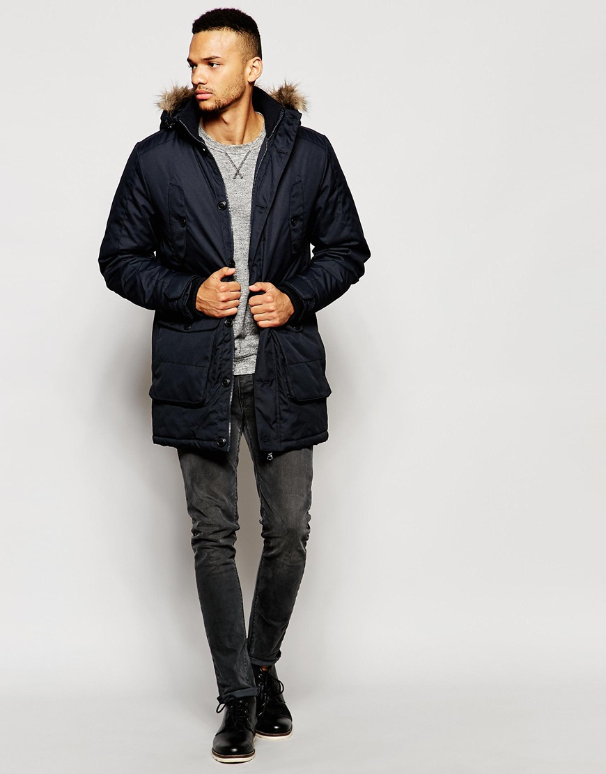 jack and jones long hooded parka