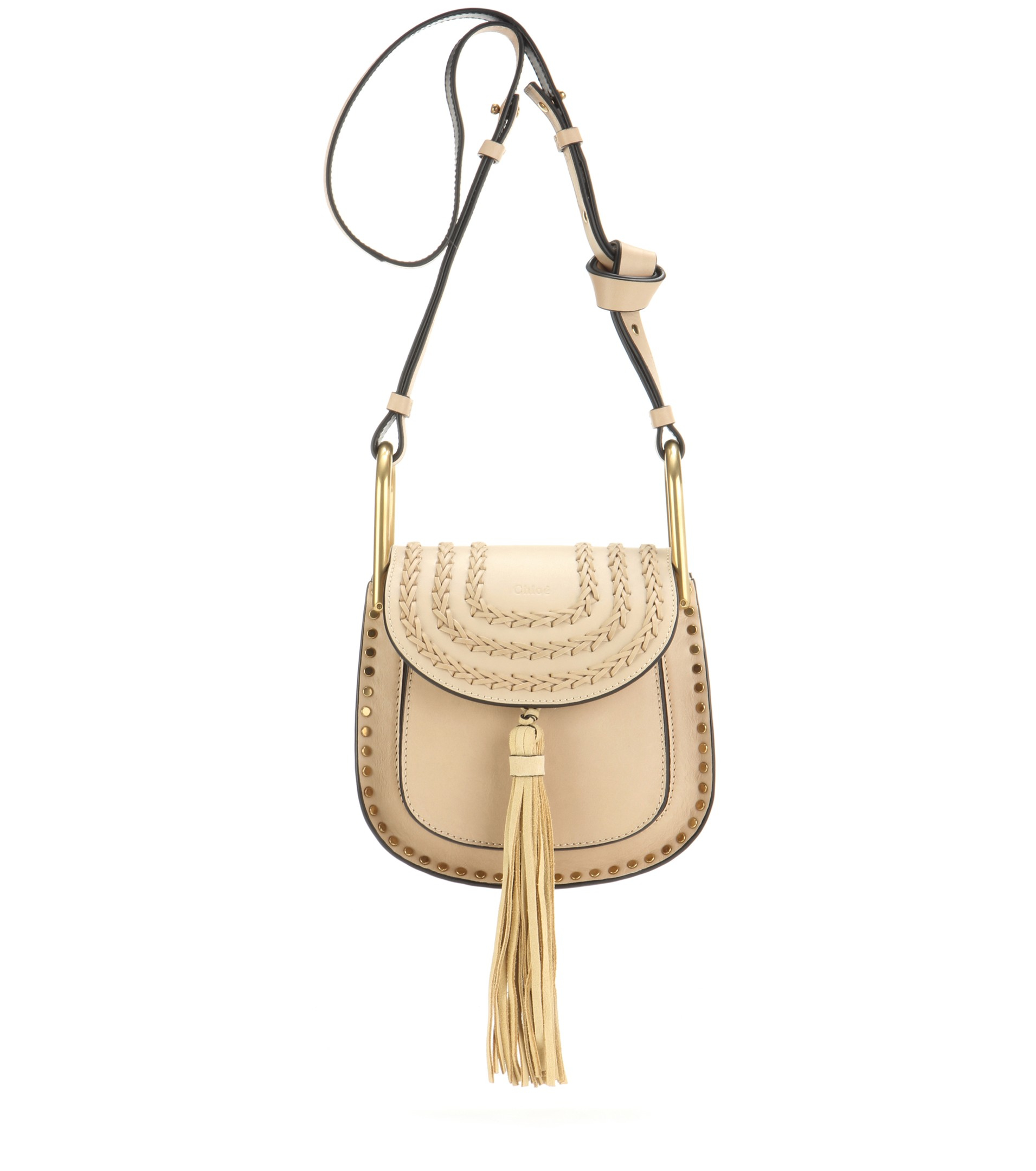 Chlo Hudson Leather Shoulder Bag in Beige | Lyst