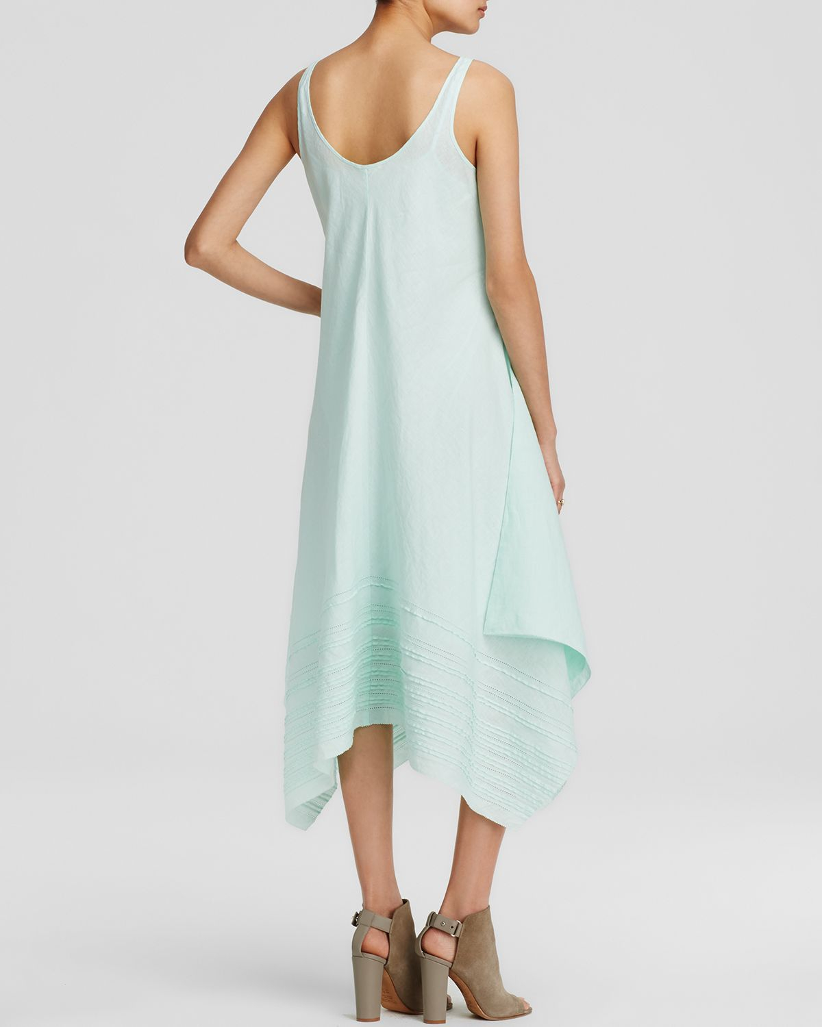 Lyst - Eileen Fisher Linen Scoop Neck Tank Dress in Green