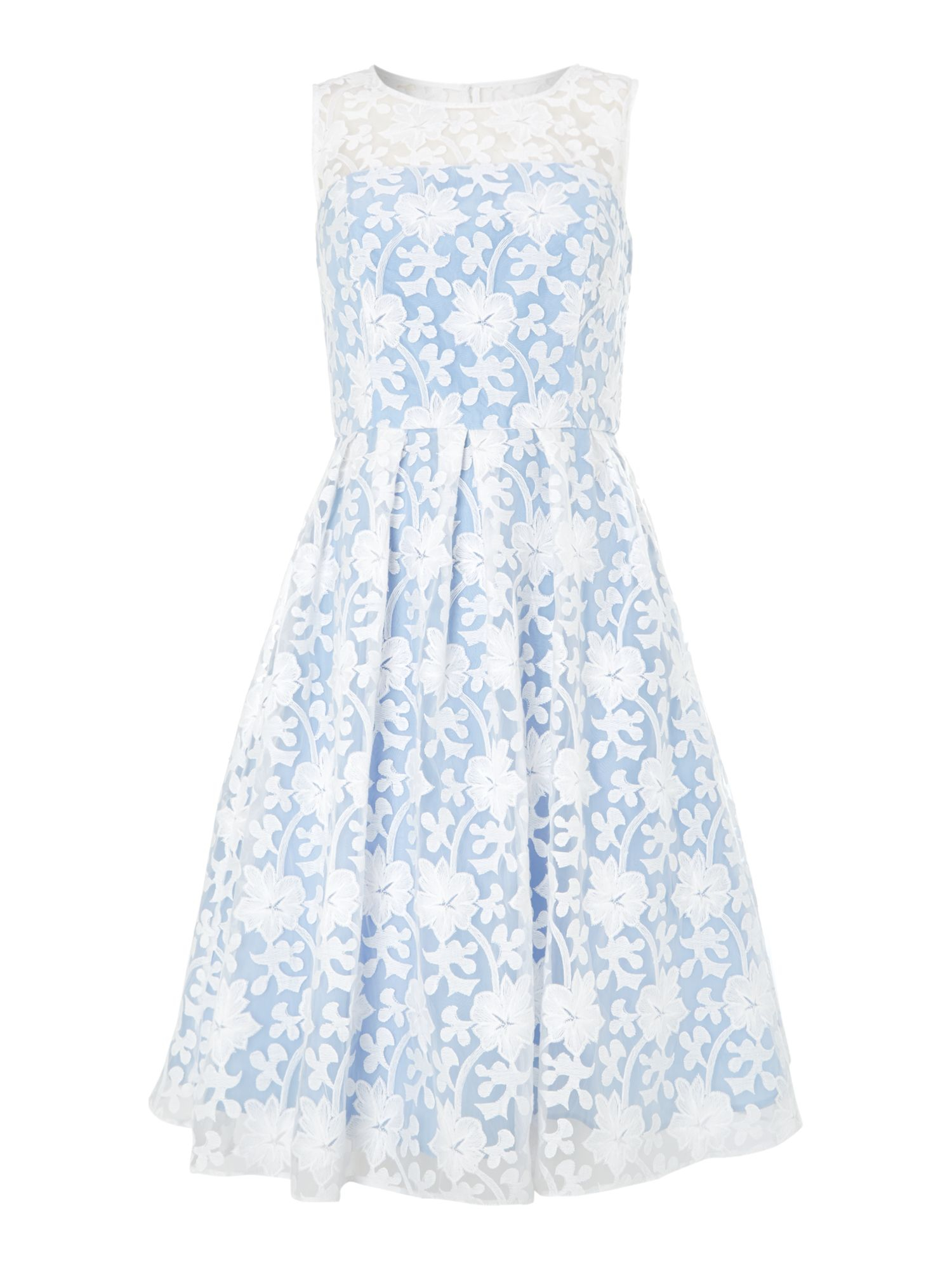 Ariella Lace Overlay Prom Dress in Blue (Light Blue) | Lyst