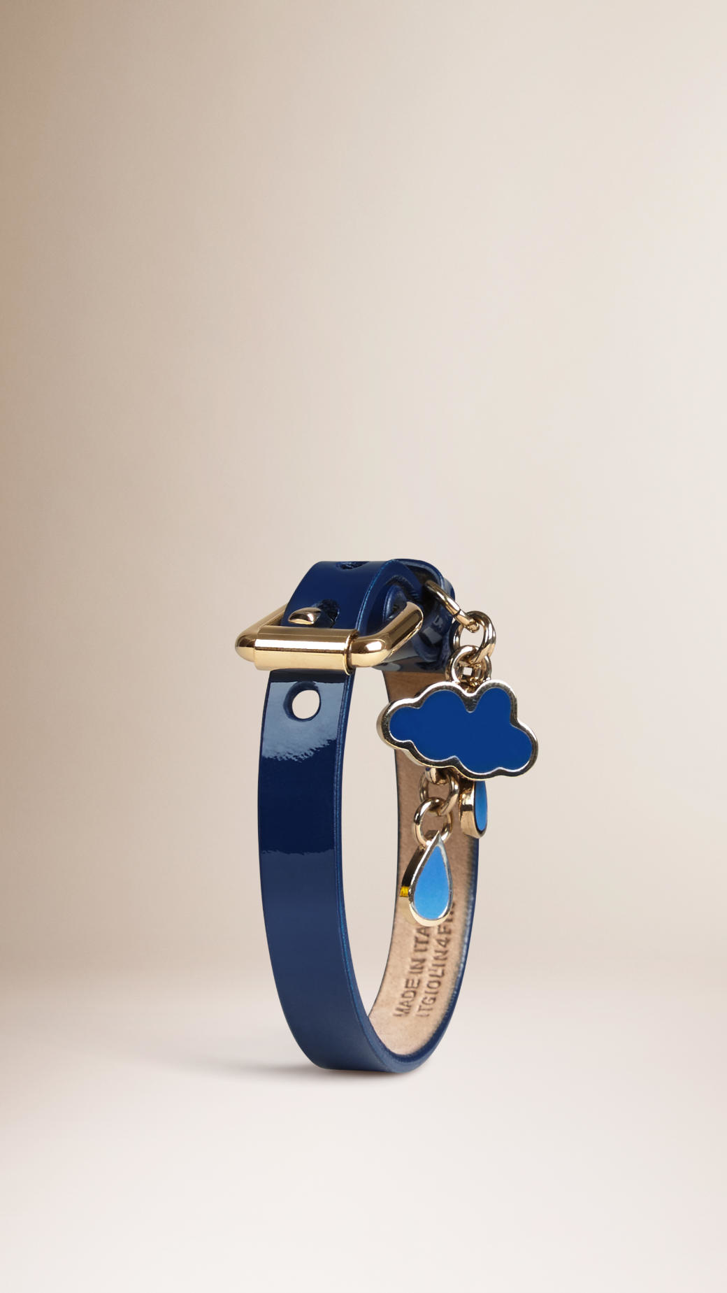 Lyst Burberry Patent Leather Cloud Charm Bracelet In Blue Gallery