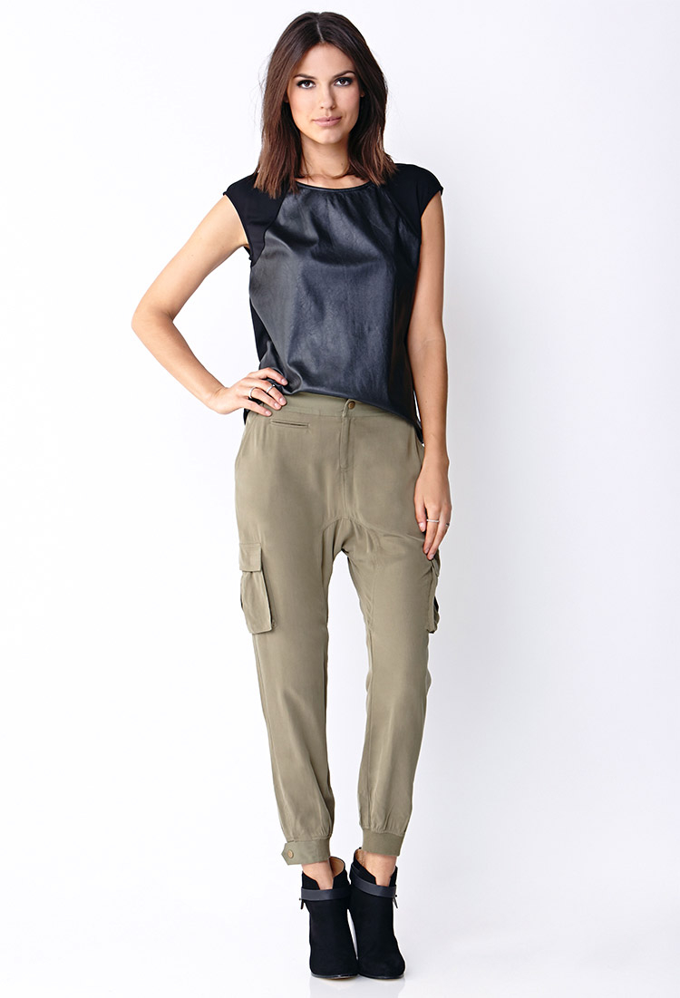 forever 21 cargo wide leg pants