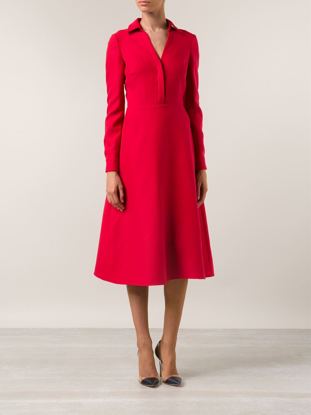 Lyst - Valentino Aline Shirt Dress in Red