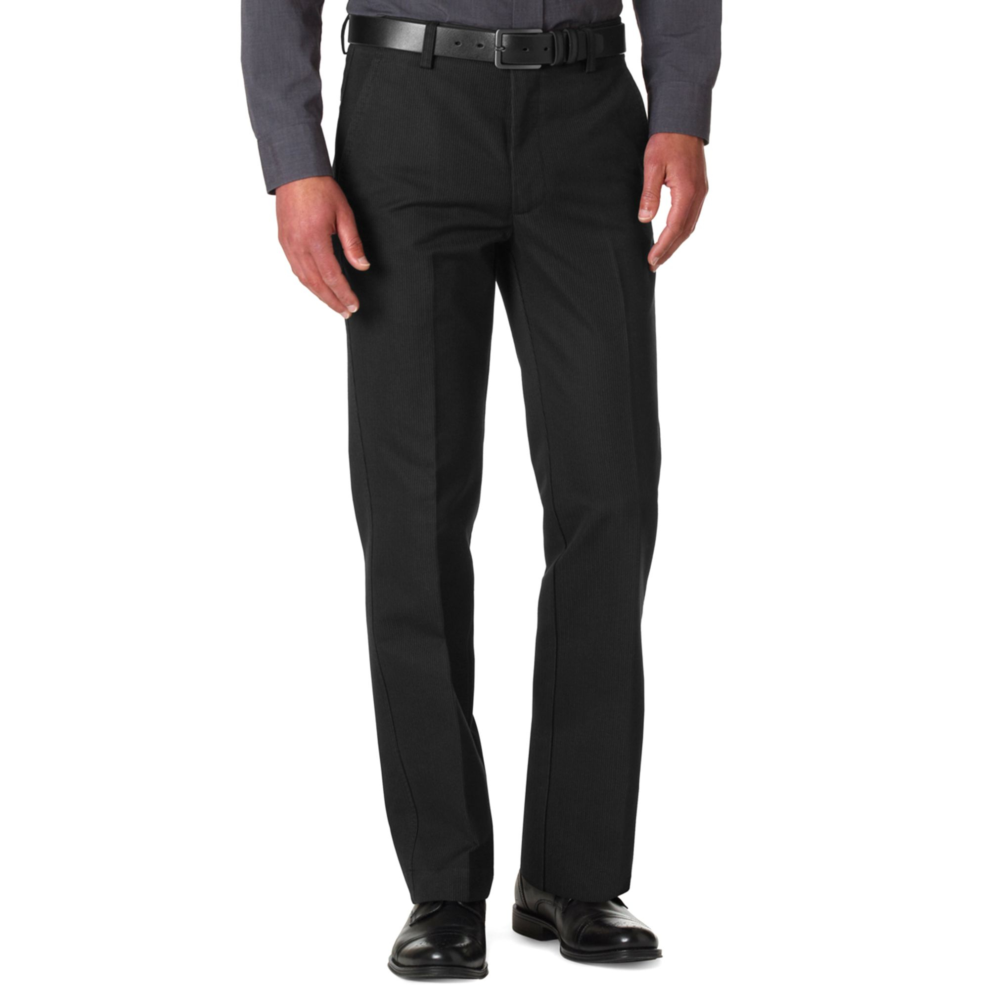 Dockers Signature Khaki Slim Fit Pattern Flat Front Pants in Black for ...