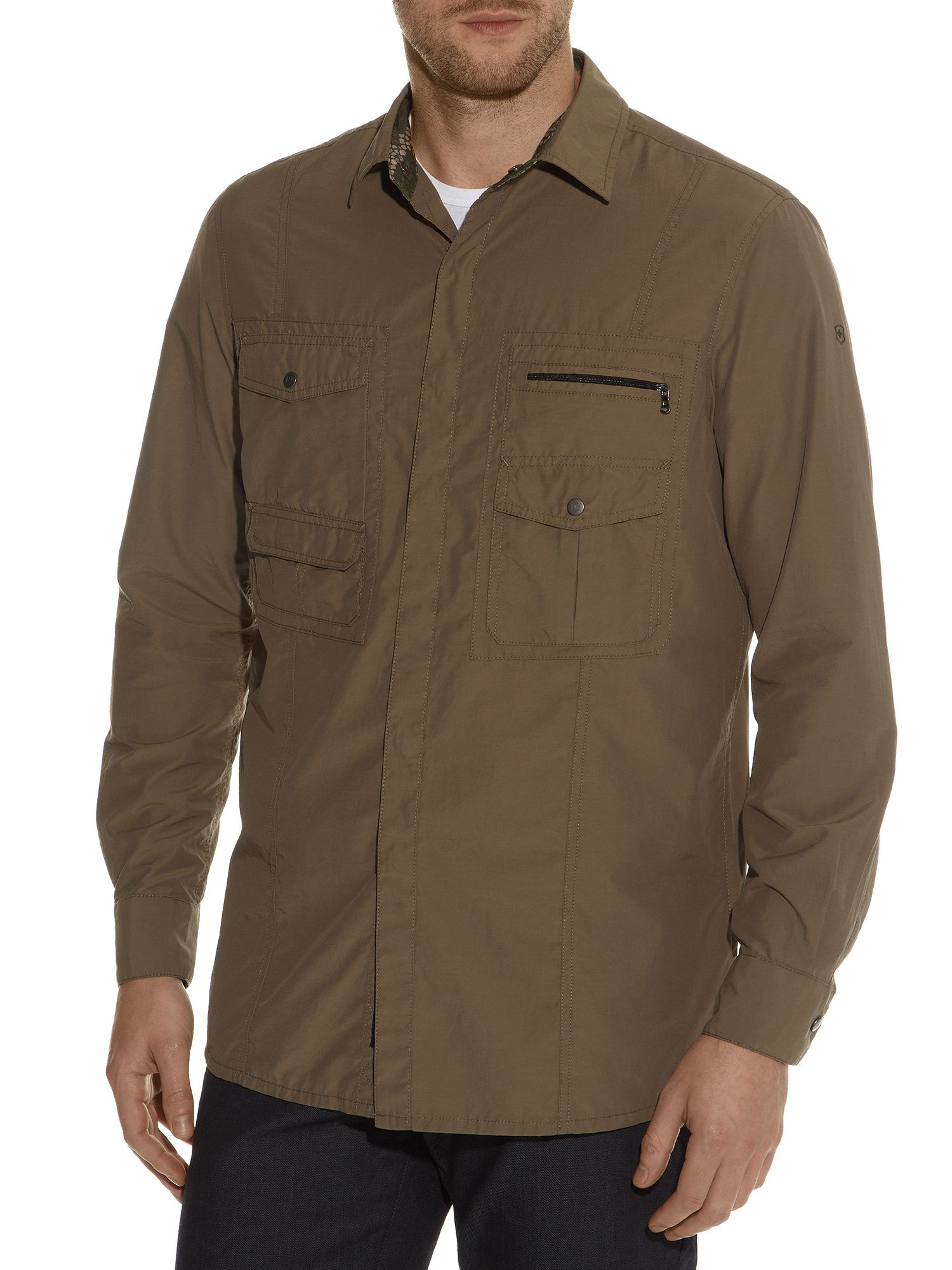 Victorinox Branson Utility Long Sleeve Shirt in Natural for Men | Lyst
