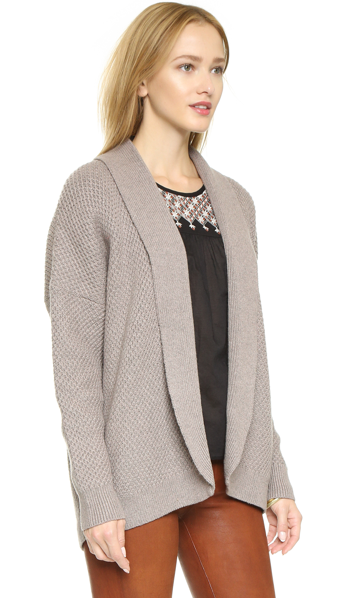 Madewell Solid Jessa Cocoon Cardigan in Brown | Lyst