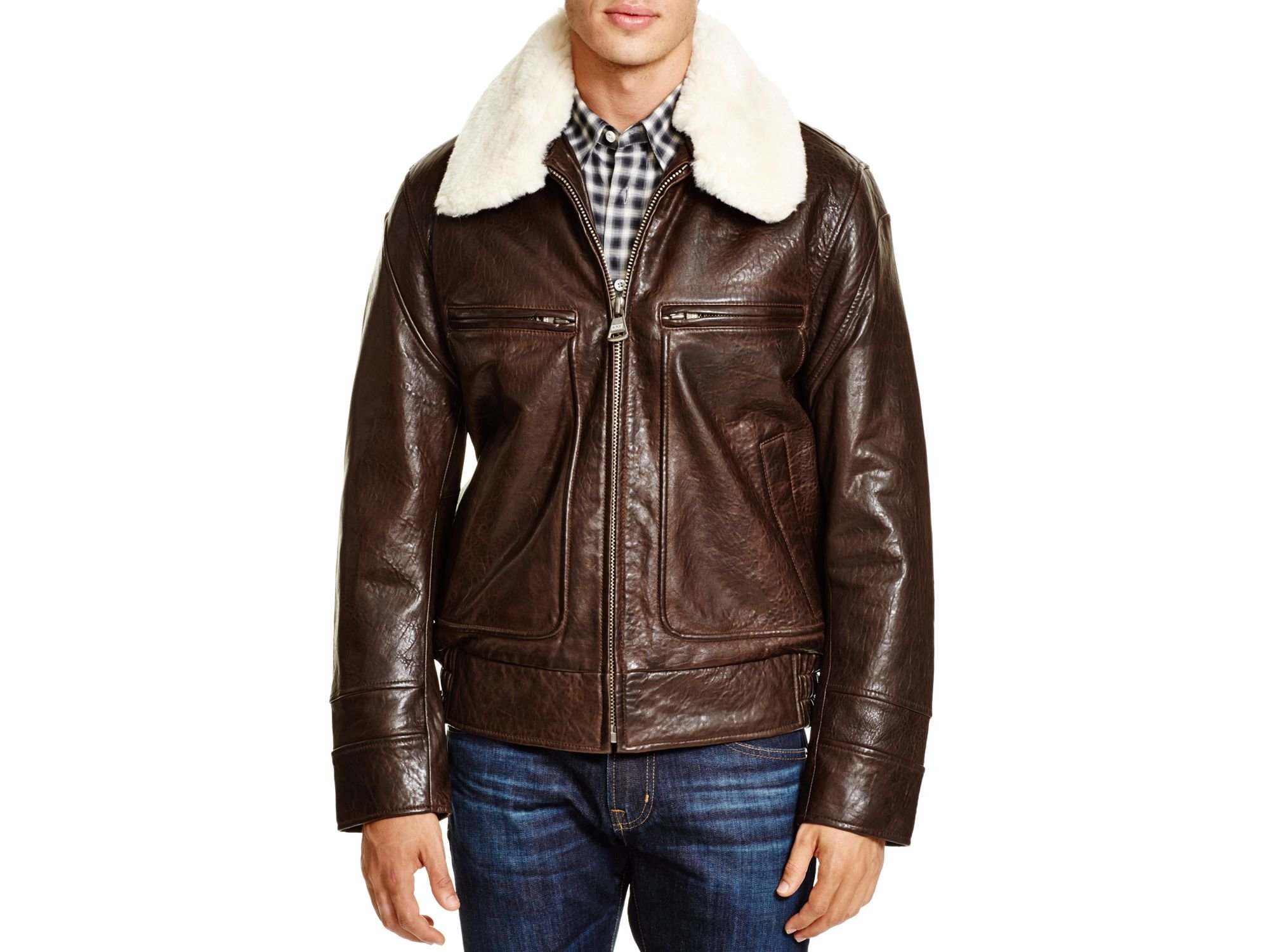 Marc New York Carmine Aviator Leather Bomber Jacket In Brown For Men Lyst 