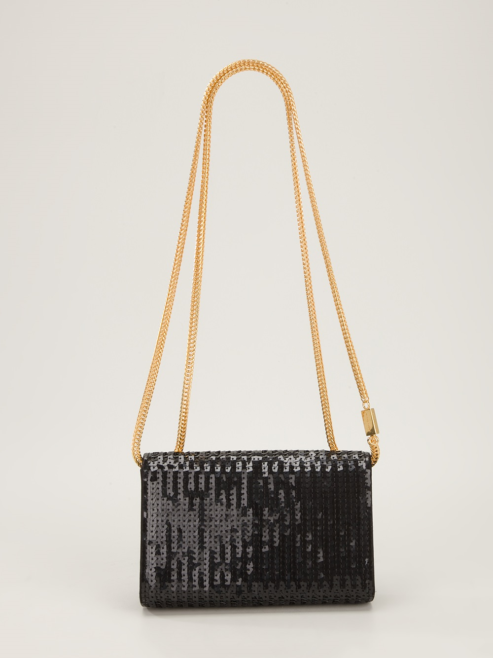 black sequin shoulder bag