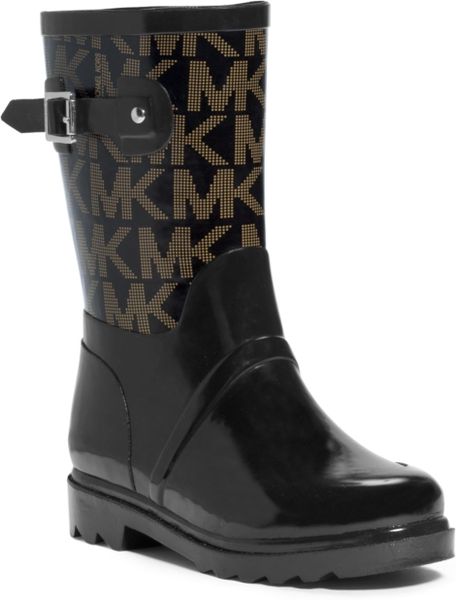 Michael Kors | Black Logo Rubber Rain Boot | Lyst