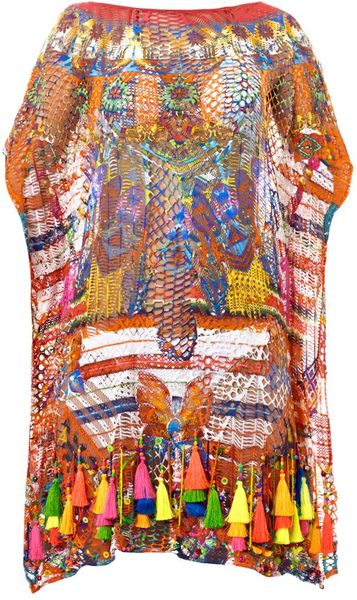 Camilla Embellished Printedknit Kaftan in Multicolor (PINK MULTI) | Lyst
