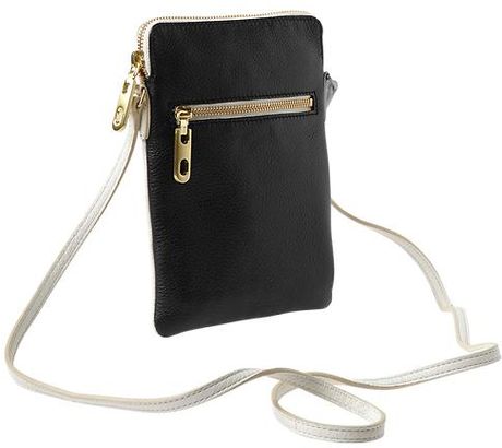 Gap Leather Crossbody Bag in Black (true black) | Lyst