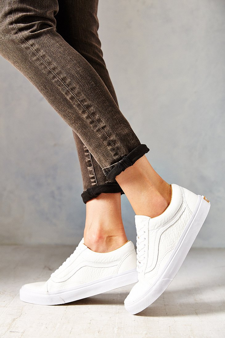 Lyst - Vans Old Skool Premium Leather Low-Top Women'S Sneaker in White