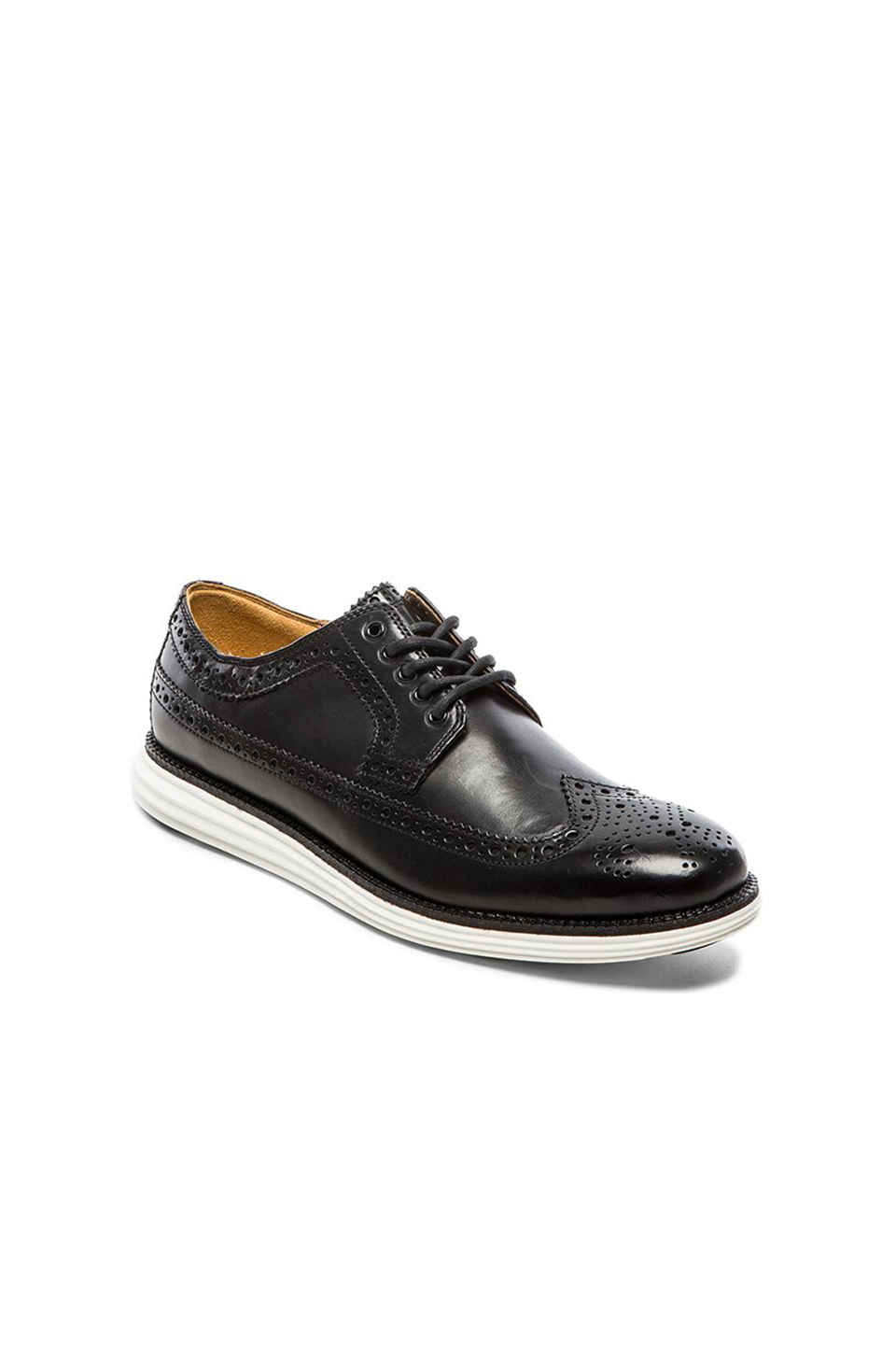 Lyst - Cole Haan Lunargrand Long Wingtip Shoes in Black for Men