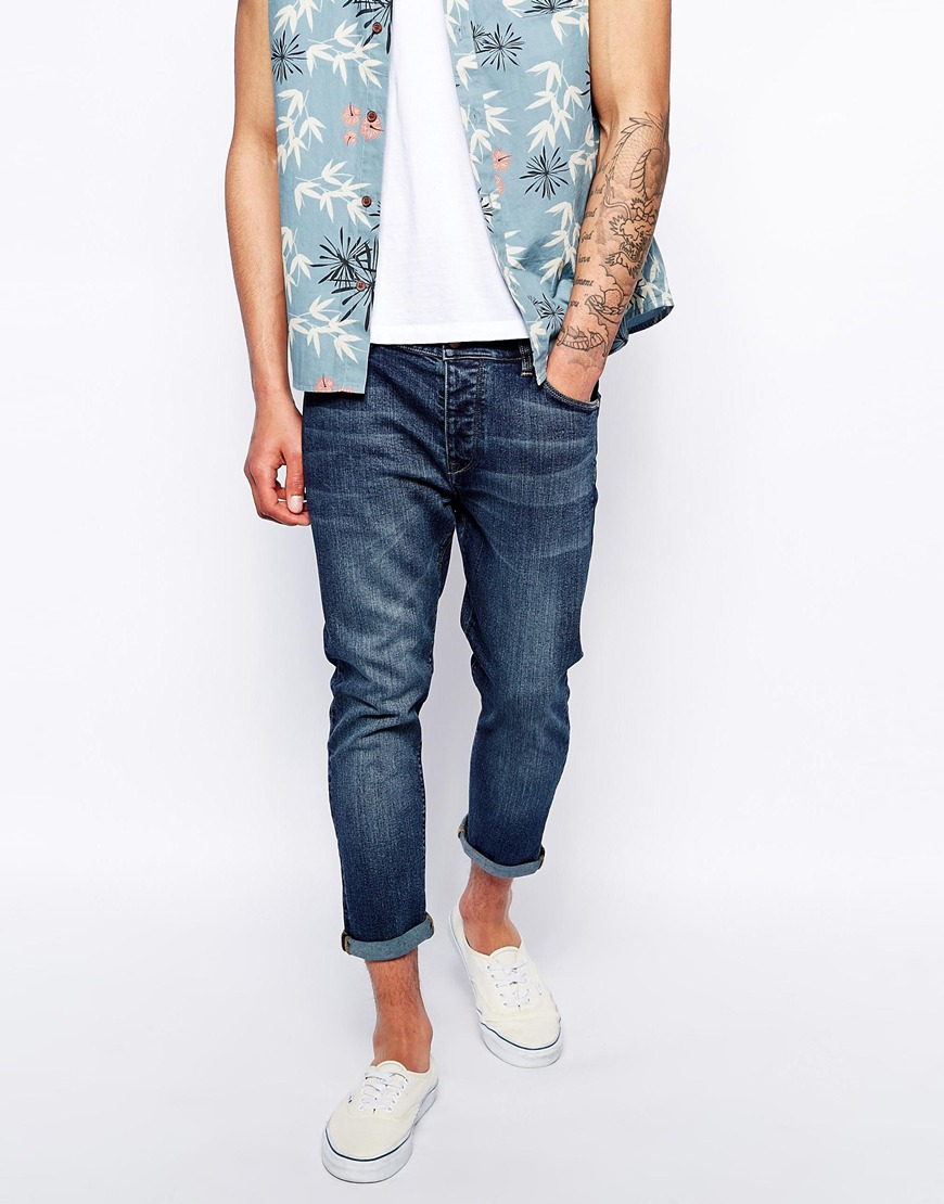 men's cropped jeans