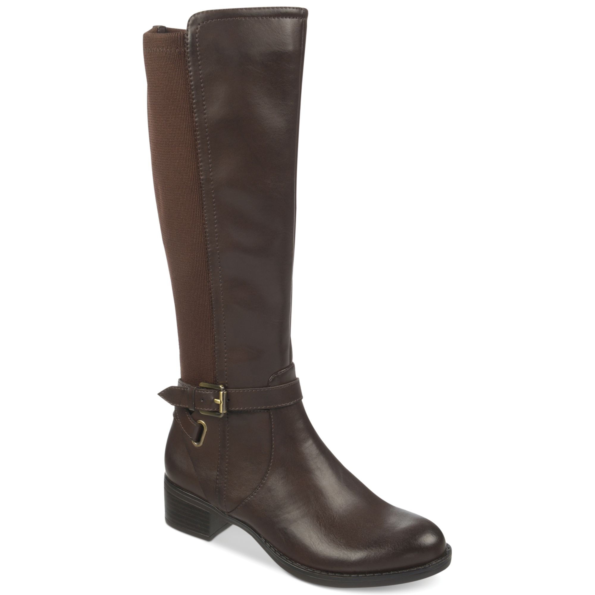 Franco Sarto Country Tall Stretch Back Riding Boots in Black | Lyst