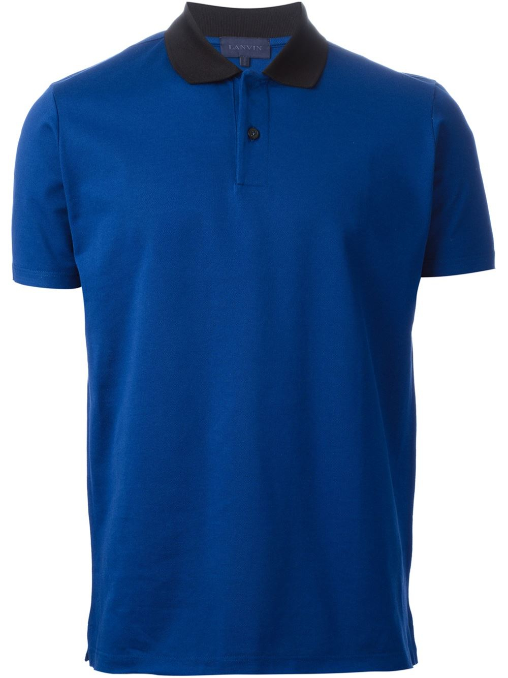 Lanvin Contrasting Collar Polo Shirt in Blue for Men | Lyst