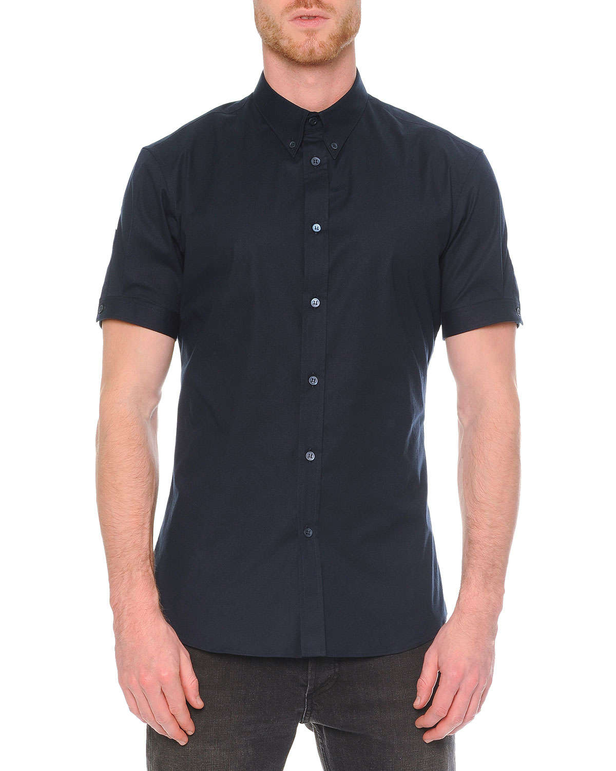 Alexander Mcqueen Short-sleeve Button-down Shirt in Blue for Men (navy ...