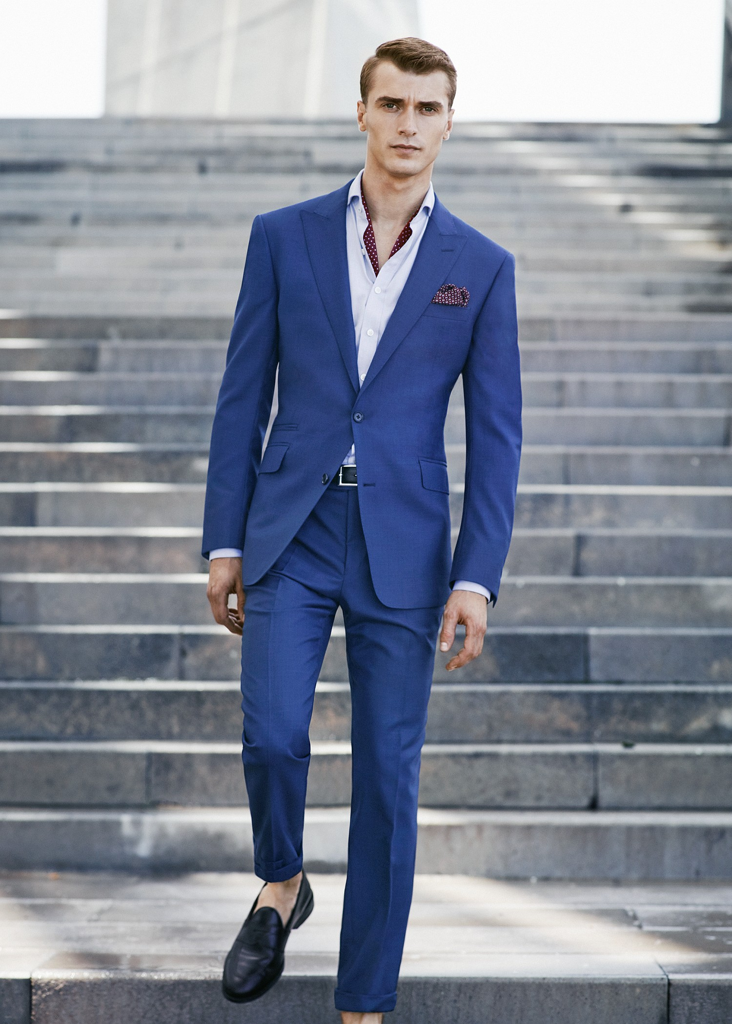 Lyst - Mango Suit Woolblend Suit Blazer in Blue for Men