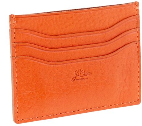 J.crew Leather Card Holder in Orange for Men (blaze orange) | Lyst