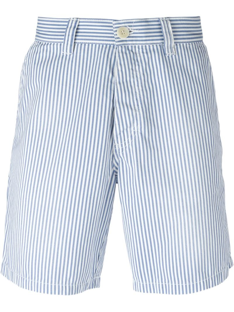 Vilebrequin Striped Bermuda Shorts in White (Blue) for Men - Lyst