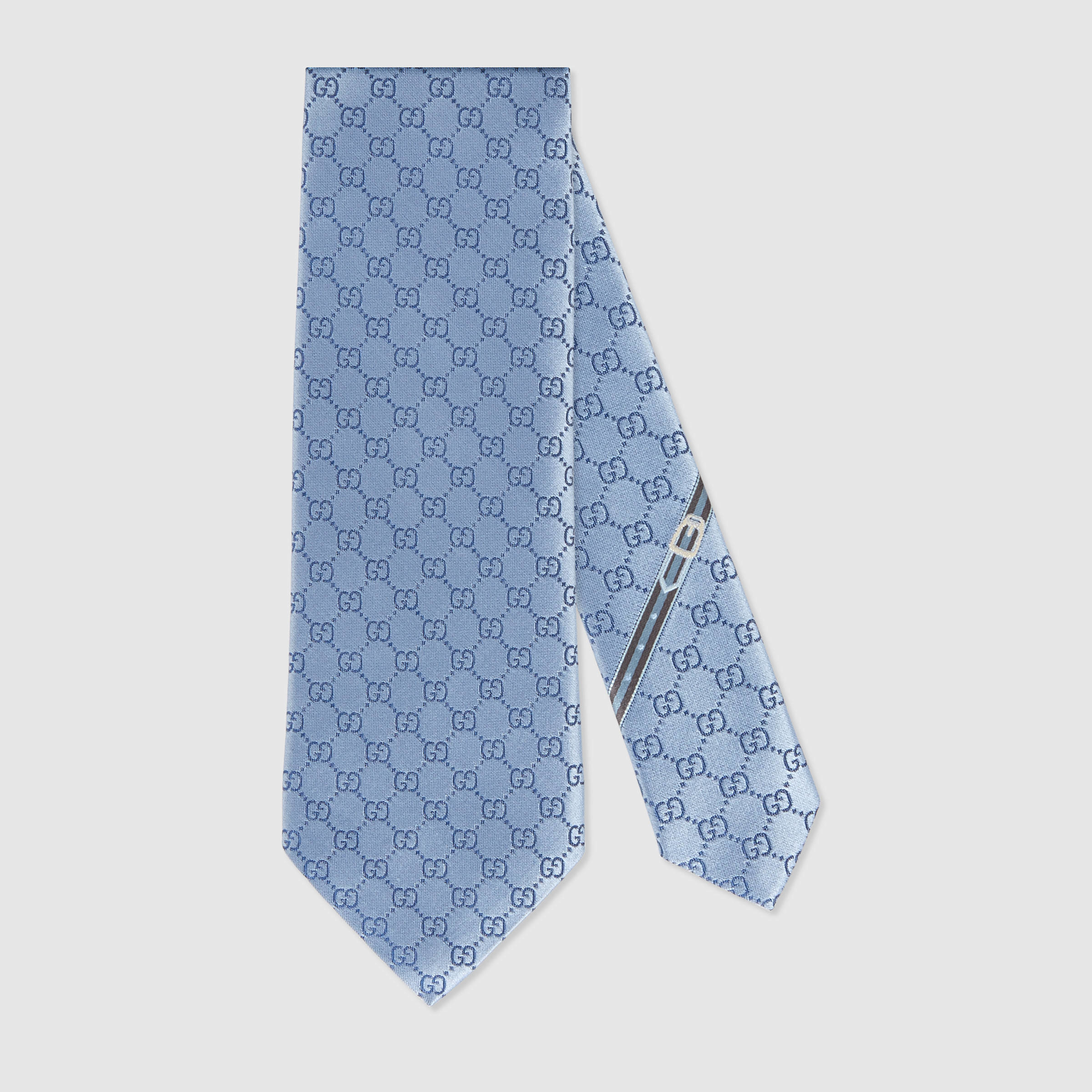 Gucci Gg Patterned Silk Tie in Blue for Men | Lyst