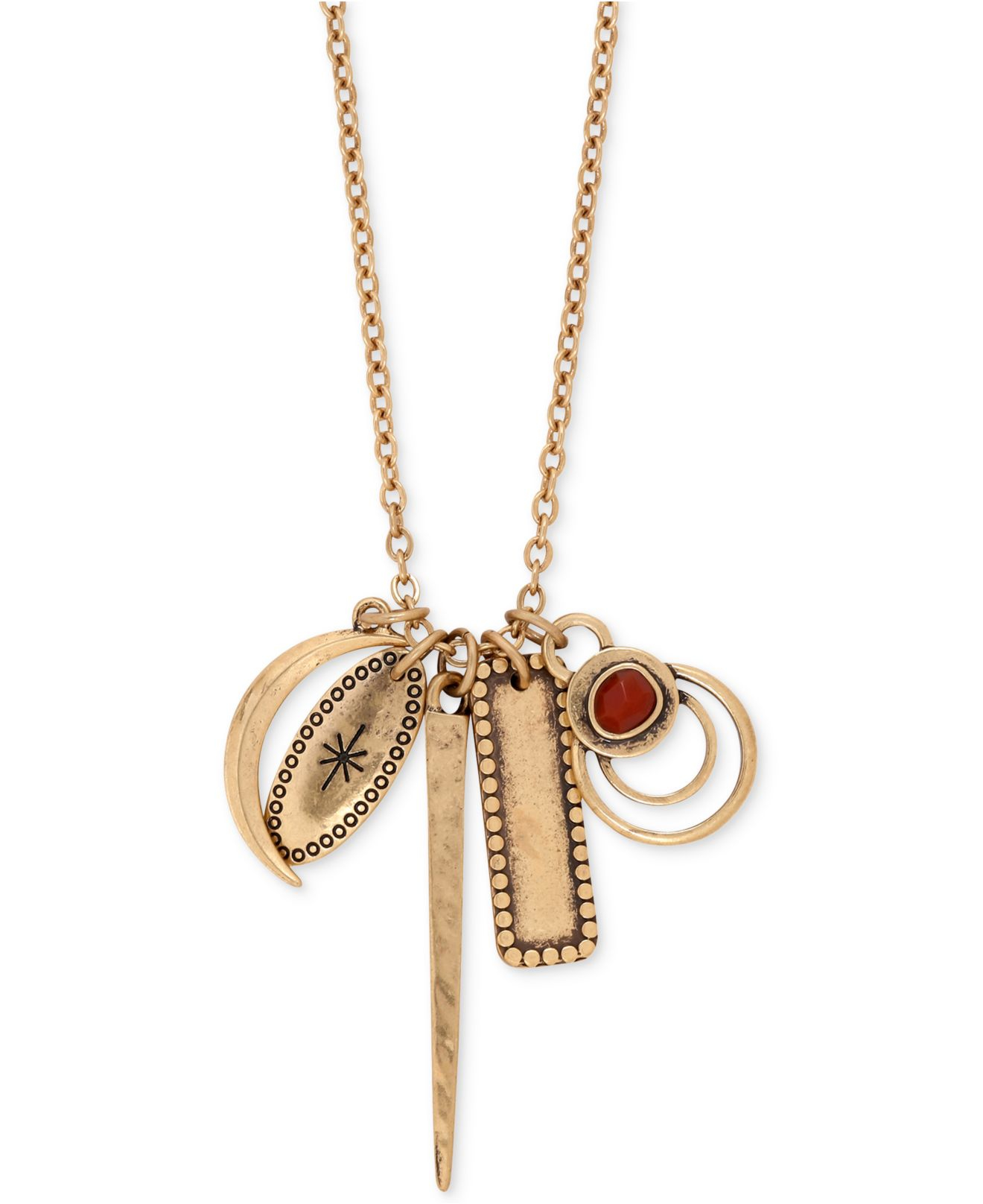 Lucky Brand Gold Tone Multi Charm Pendant Necklace In Metallic Lyst Gallery