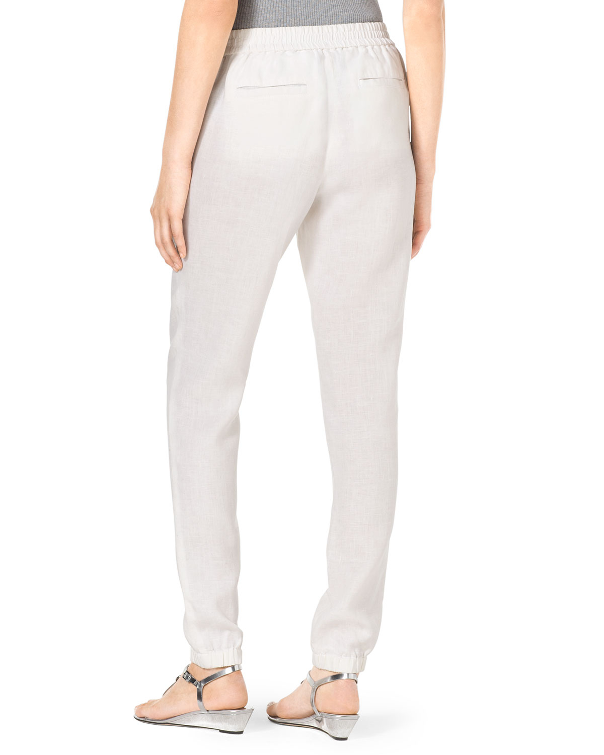 michael kors white linen pants