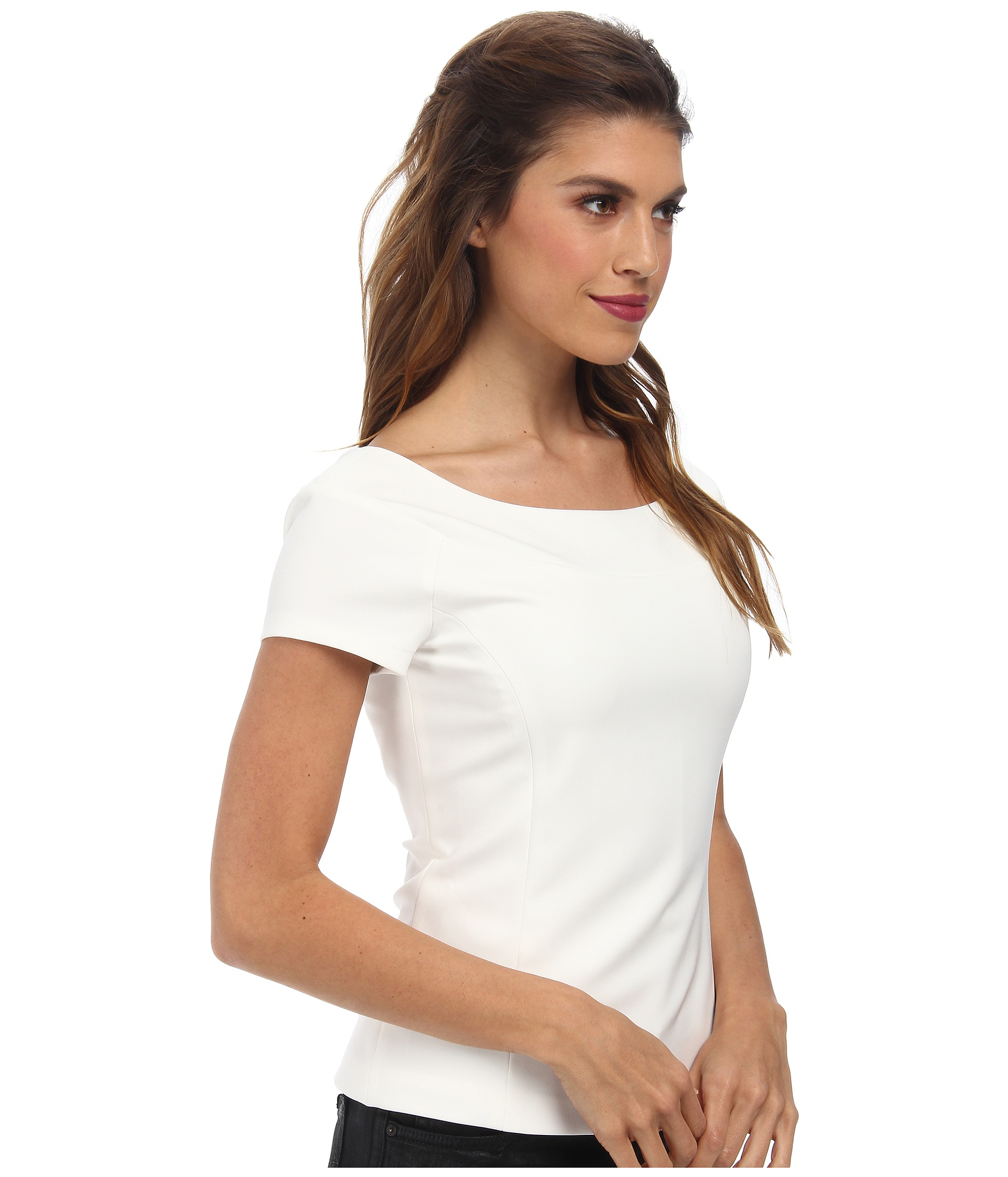 Lyst Nicole Miller Karina Boat Neck Top In White