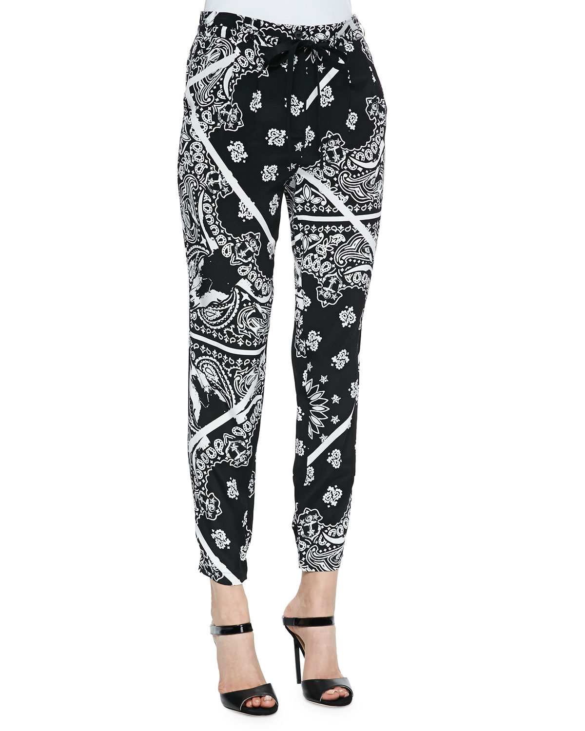 Lyst Tibi BandanaPrint Jogging Pants in Black