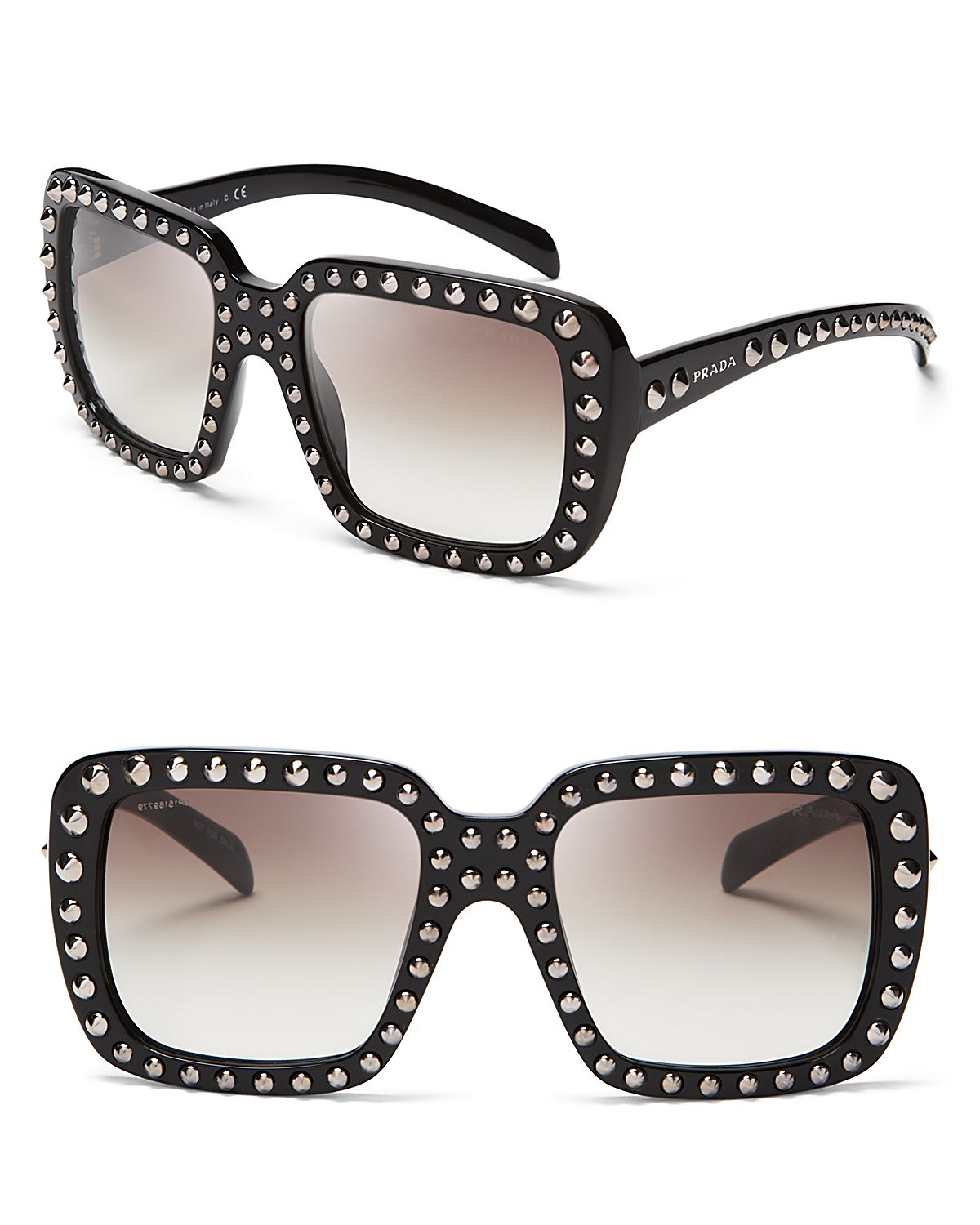 Lyst Prada Absolute Ornate Square Oversized Sunglasses in Black